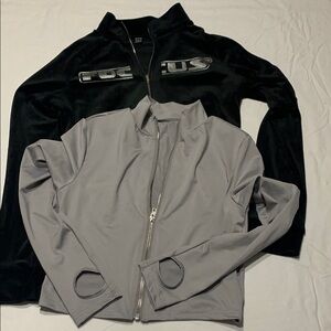 Bundle of 2 SHEIN Black and Gray Bomber Jackets Casual Style